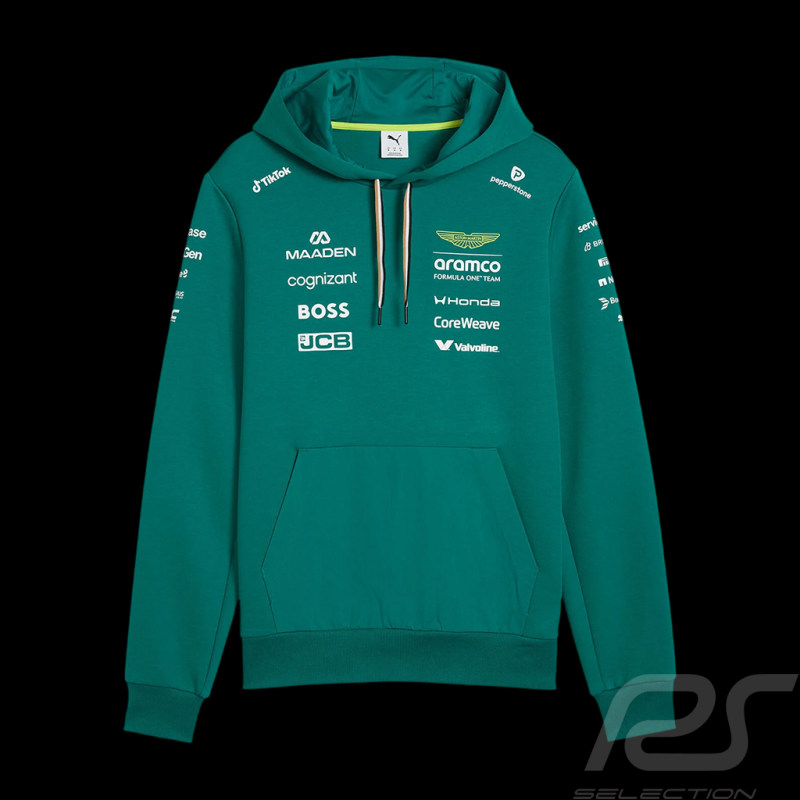 Aston Martin Hoodie F1 Team Alonso / Stroll 2026 Green Lux Puma 701239679-001 - Unisex