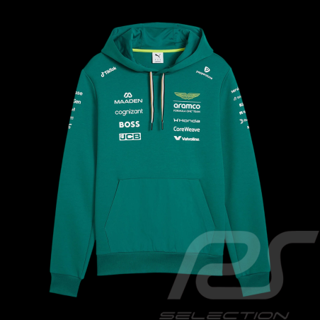 Sweat Aston Martin à Capuche F1 Team Alonso / Stroll 2026 Vert Lux Puma 701239679-001 - Mixte