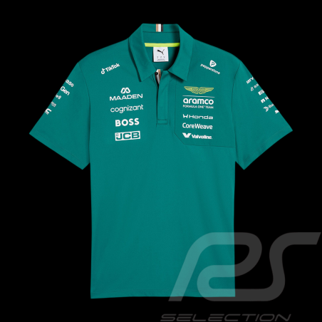 Aston Martin Poloshirt F1 Team Alonso / Stroll 2026 Green Lux Puma 701239682-001 - Unisex