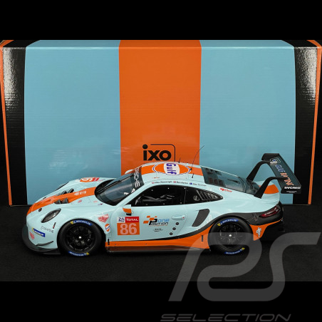Porsche 911 RSR Typ 991 n° 86 24h Le Mans 2018 Gulf Racing 1/12 Ixo LEGT12008