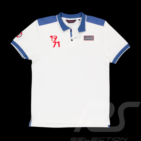Polo Steve McQueen Le Mans 1971 Blanc / Bleu SQ261POM02-002 - Homme