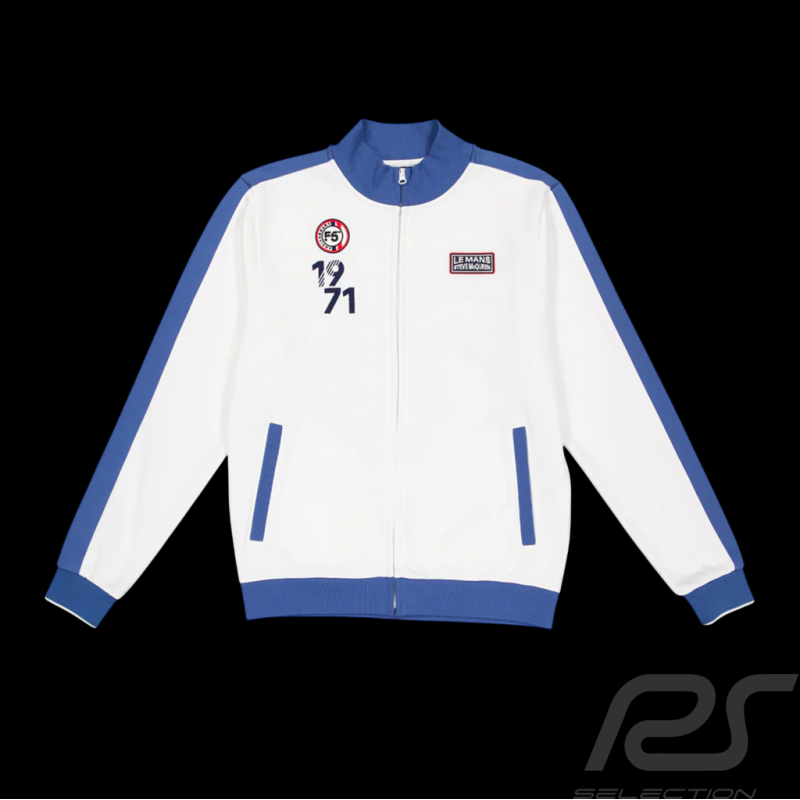 Steve McQueen Reißverschlussjacke Le Mans 1971 Weiß / Blau SQ261SSM02-002 - Herren