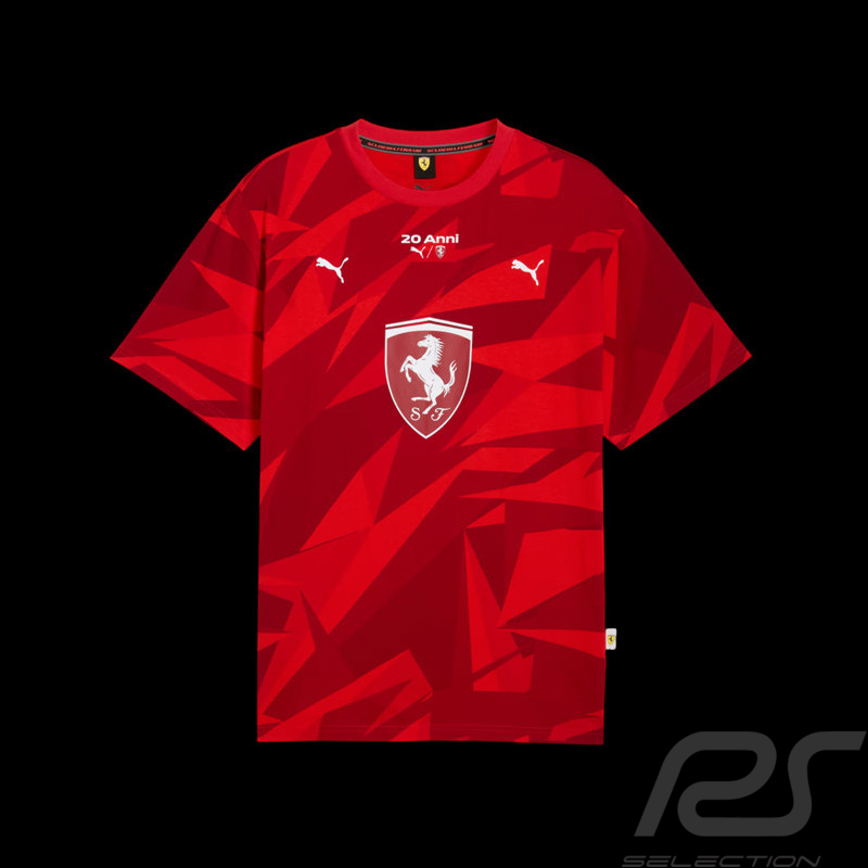 Ferrari T-Shirt F1 Team Leclerc / Hamilton 20 Jahre Sammler Puma Rot 633943-02 - unisex