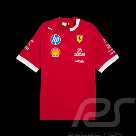 Ferrari T-Shirt F1 Team Leclerc / Hamilton Puma Rot 713571-01 - unisex