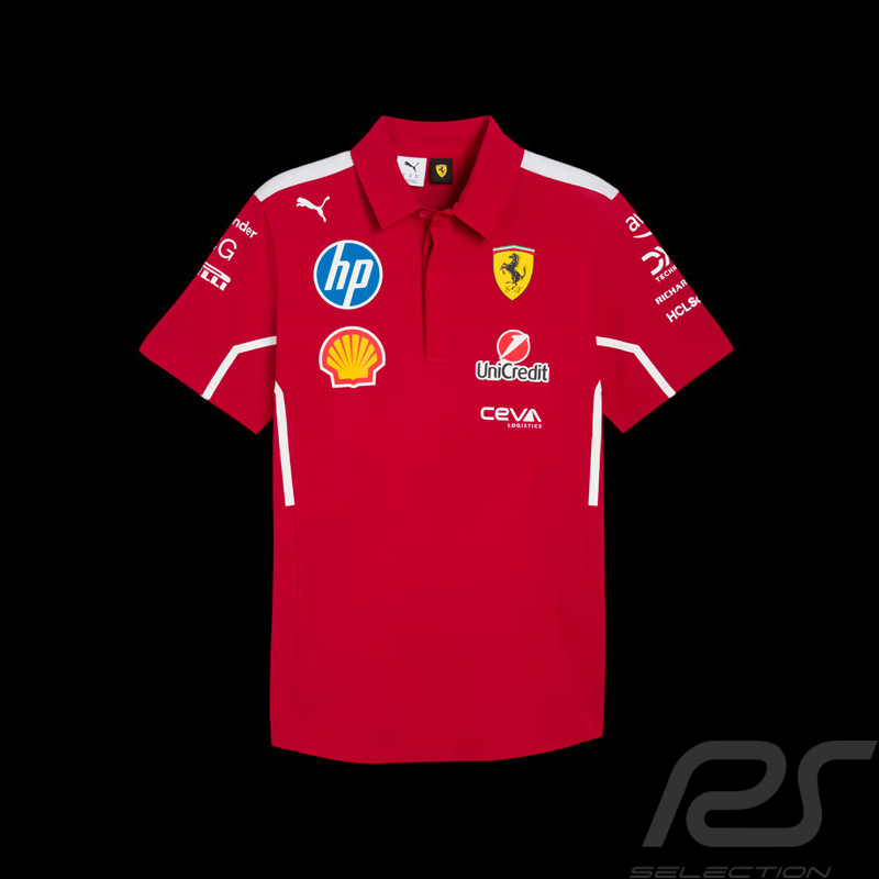 Ferrari Poloshirt F1 Team Leclerc / Hamilton Puma Dunkelrot 763944-01 - unisex