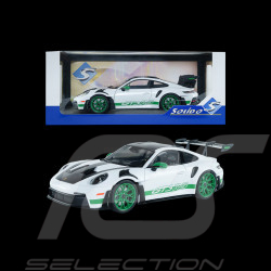 Porsche 911 GT3 RS Typ 992 2024 Weissach Package Weiß / Grüne Streifen 1/18 Solido S1812107