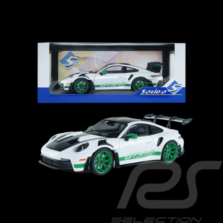 Porsche 911 GT3 RS Type 992 2024 Weissach Package White / Green Stripes 1/18 Solido S1812107