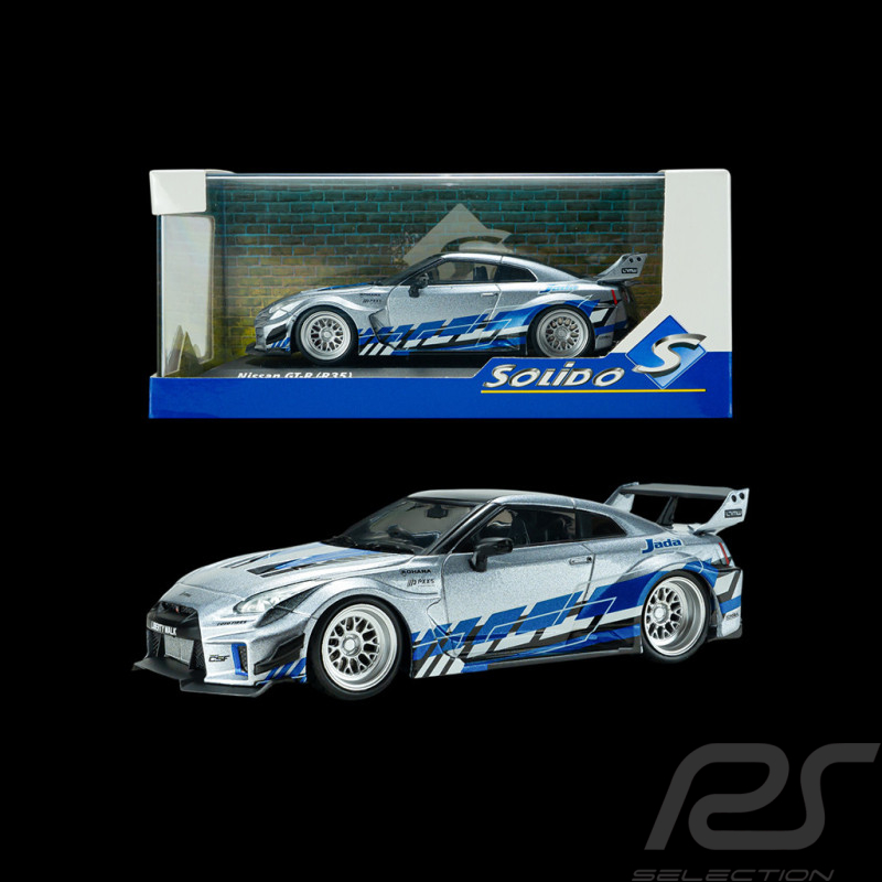 Nissan GT-R R35 Liberty Walk Silhouette 2020 Argent / Bleu 1/43 Solido S4311211