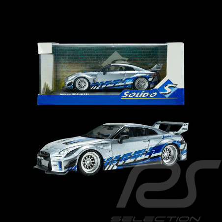 Nissan GT-R R35 Liberty Walk Silhouette 2020 Silver / Blue 1/43 Solido S4311211