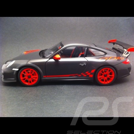 Porsche 997 GT3 RS 3.8 grise / rouge 1/18 Autoart 78141