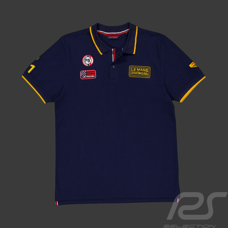 Steve McQueen Poloshirt Le Mans 1971 Marineblau SQ261POM03-100 - Herren
