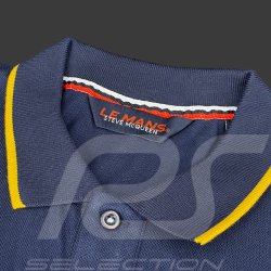 Steve McQueen Polo Shirt Le Mans 1971 Navy Blue SQ261POM03-100 - Men