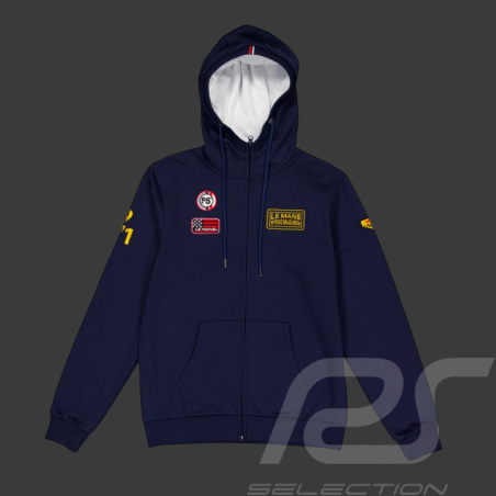 Steve McQueen Kapuzenpullover mit Reißverschluss Le Mans 1971 Marineblau SQ261SSM03-100 - Herren