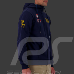 Steve McQueen Kapuzenpullover mit Reißverschluss Le Mans 1971 Marineblau SQ261SSM03-100 - Herren