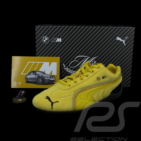 Chaussure BMW M3 Speedcat + Porte-clés + Boîte Collector Puma Cuir / Effet Carbone Jaune Phoenix 309309-02 - mixte