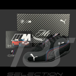 BMW Schuhe M3 Speedcat + Schlüsselanhänger + Sammlerbox Puma Leder / Carbon-Optik Schwarz 309309-01 - unisex