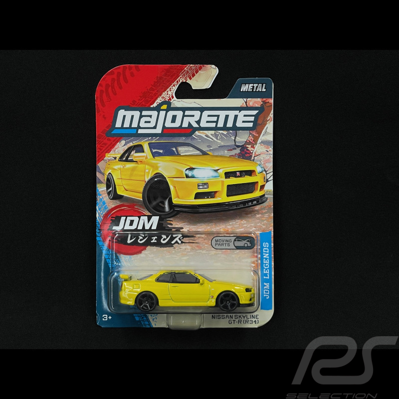 Nissan Skyline GT-R R34 JDM Legends Gelb 1/64 Majorette 8502100000