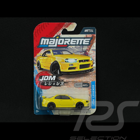 Nissan Skyline GT-R R34 JDM Legends Yellow 1/64 Majorette 8502100000