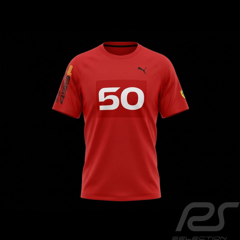 Ferrari T-Shirt 499P n° 50 Hypercar Puma Rot / Weiß 637929-02 - unisex