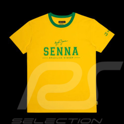 Ayrton Senna T-Shirt F1 Brasilianischer Sieger Gelb / Grün ASLE01016-YLW - unisex