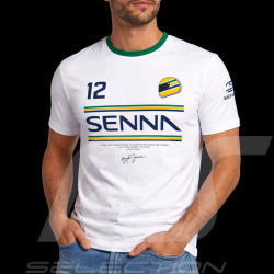 Ayrton Senna T-Shirt F1 n° 12 Weiß ASLE01015-WHT - unisex