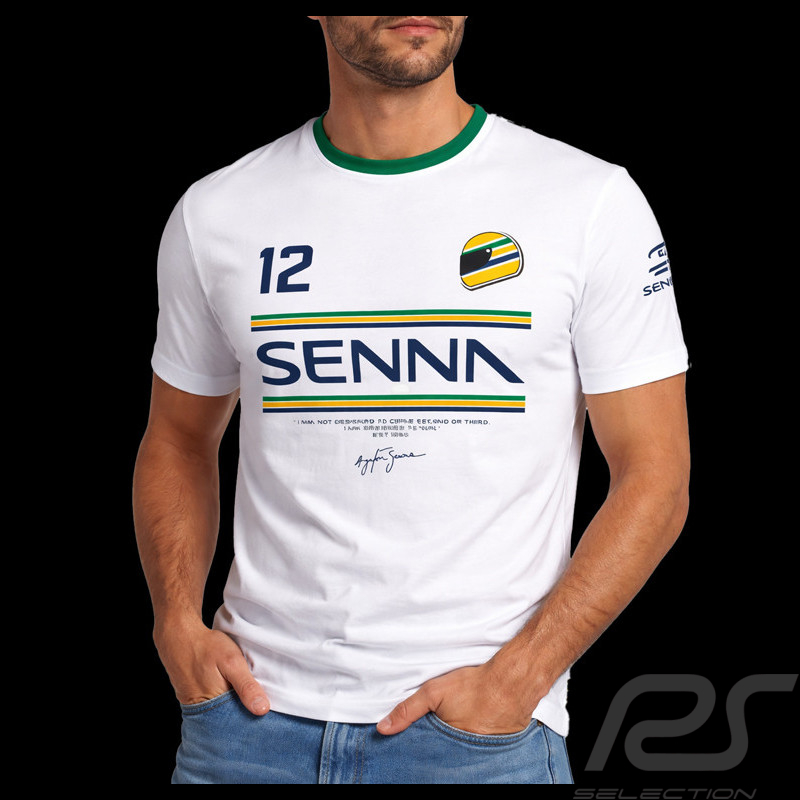 Ayrton Senna T-shirt F1 n° 12 White ASLE01015-WHT - unisex
