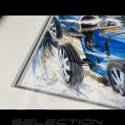 Bugatti Rahmen T35 1924 - Ettore Bugatti Schwarzer Holzrahmen mit Skizze 25 x 30 cm - Uli Ehret