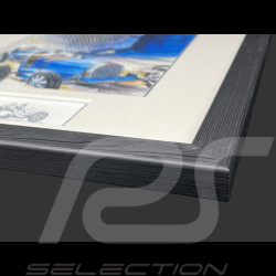 Bugatti Frame T35 1924 - Ettore Bugatti Black Wooden Frame with Sketch 25 x 30 cm - Uli Ehret