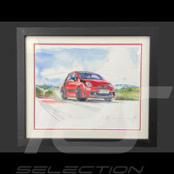 Cadre Fiat Abarth 595 2016 Cadre en Bois Noir 25 x 30 cm - Uli Ehret