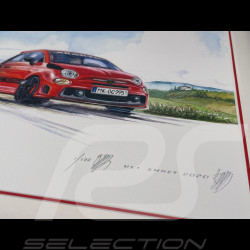Cadre Fiat Abarth 595 2016 Cadre en Bois Noir 25 x 30 cm - Uli Ehret