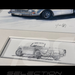 Triumph Rahmen TR4 1961 Schwarzer Holzrahmen mit Skizze 25 x 30 cm - Uli Ehret