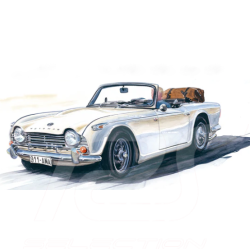 Cadre Triumph TR4 1961 Cadre en Bois Noir avec esquisse 25 x 30 cm - Uli Ehret