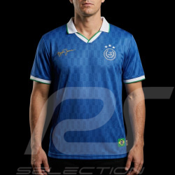 Ayrton Senna T-Shirt F1 Dreifacher Weltmeister Blau ASLE06001-BLU - unisex