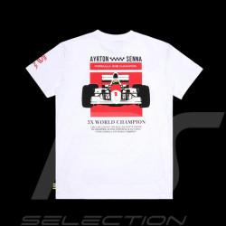 T-shirt Ayrton Senna F1 Champion du Monde Blanc ASRC01004-WHT - mixte