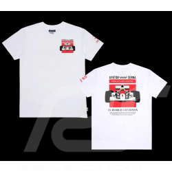Ayrton Senna T-Shirt F1 Weltmeister Weiß ASRC01004-WHT - unisex