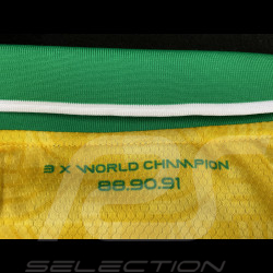T-shirt Ayrton Senna F1 Triple Champion du Monde Jaune ASLE06001-YLW - mixte