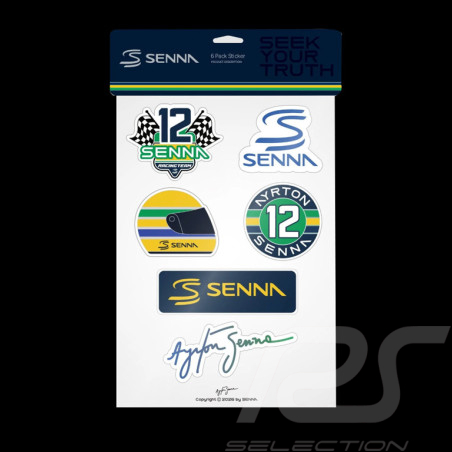 Set von 6 Ayrton Senna Aufkleber ASLE11913-NVY