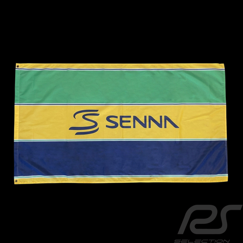 Ayrton Senna Flag F1 Yellow / Green / Blue ASLE11912-NVY