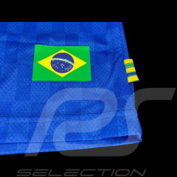 Ayrton Senna T-Shirt F1 Dreifacher Weltmeister Blau ASLE06001-BLU - unisex