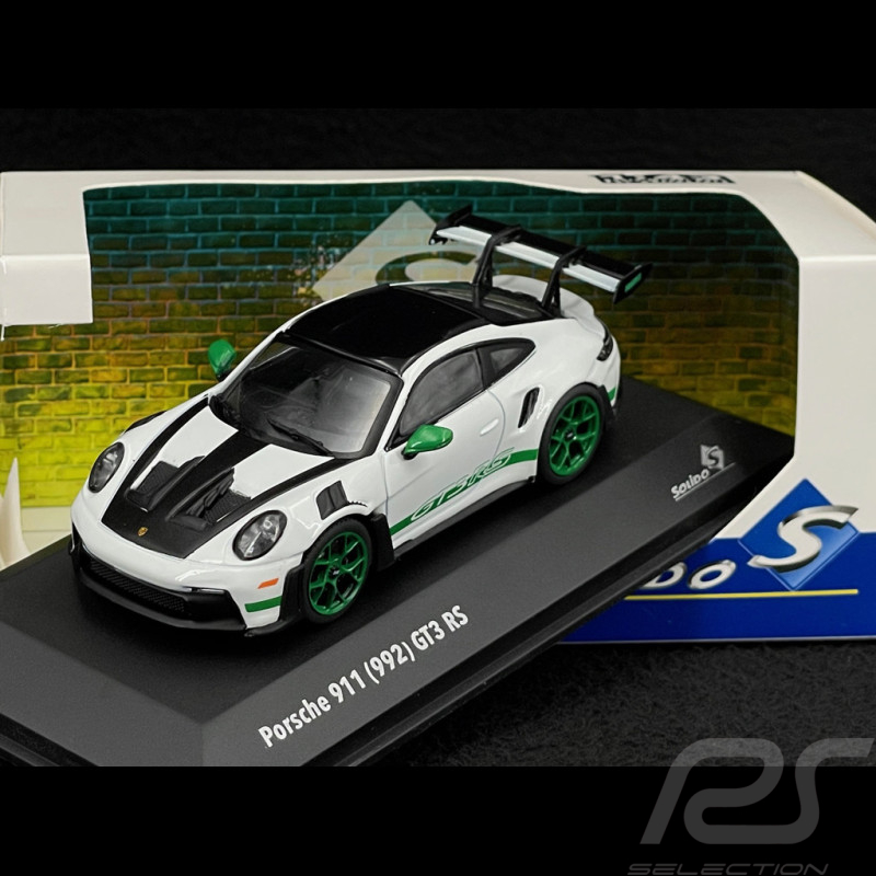 Porsche 911 GT3 RS Type 992 2023 Tribute To 1972 Carrera RS Pack Weissach Blanc / Bandes Vertes 1/43 Solido S4314801