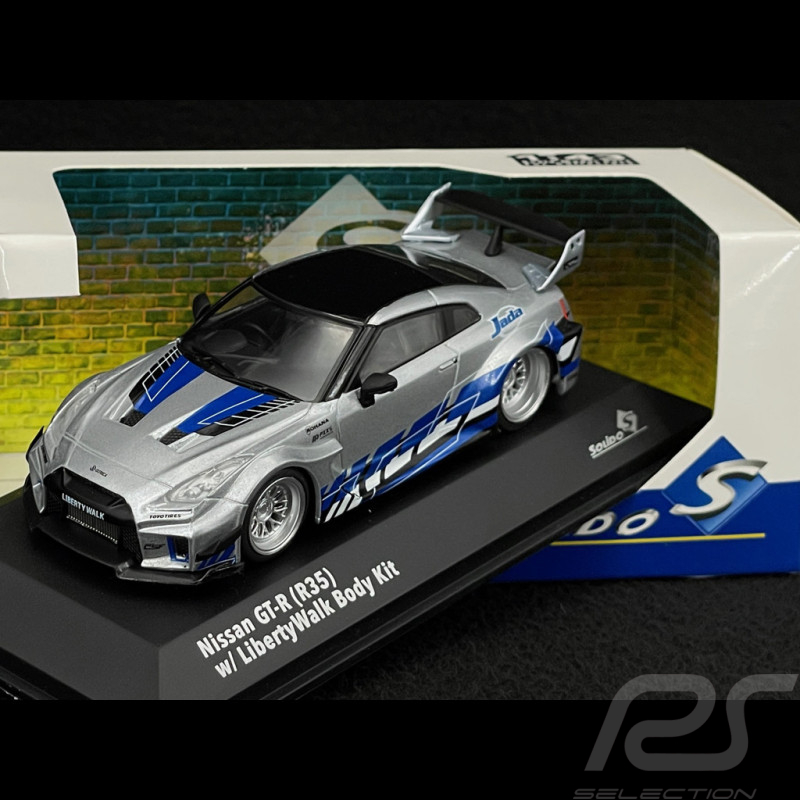Nissan GT-R R35 Liberty Walk Silhouette 2020 Argent / Bleu 1/43 Solido S4311211