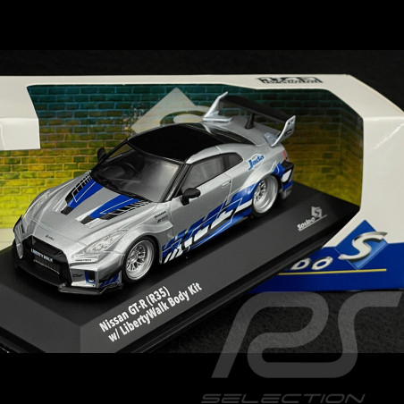 Nissan GT-R R35 Liberty Walk Silhouette 2020 Silver / Blue 1/43 Solido S4311211