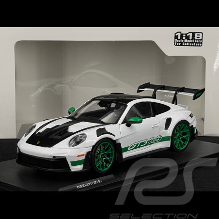 Porsche 911 GT3 RS Type 992 2024 Tribute To 1972 Carrera RS Weissach Package White / Green Stripes 1/18 Solido S1812107