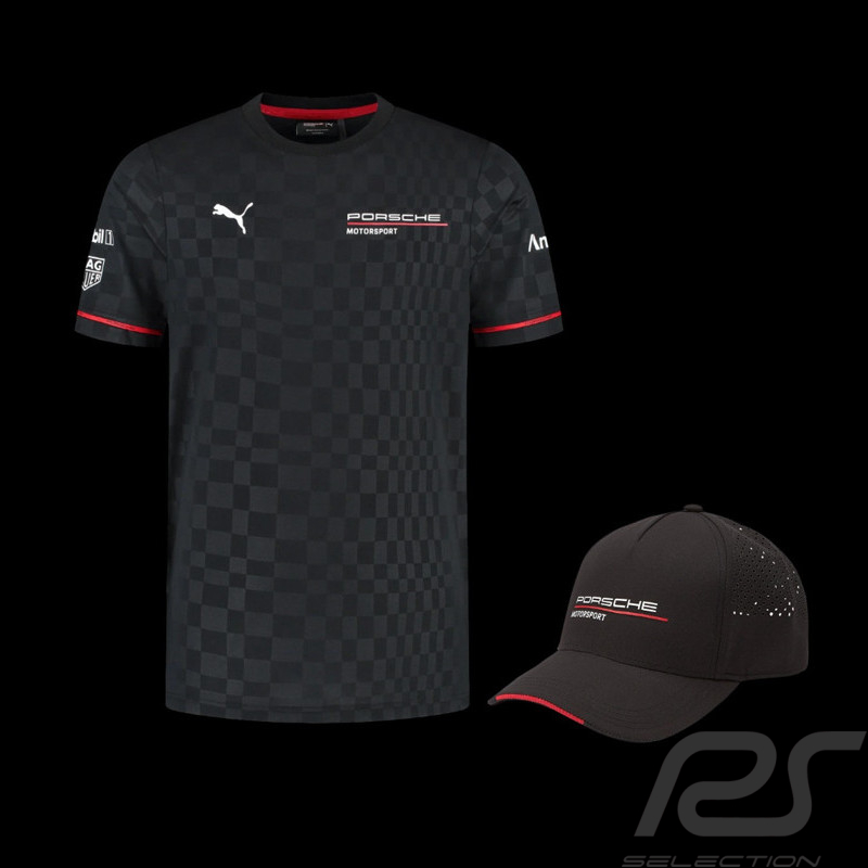 Set Porsche T-shirt + Porsche Hat Motorsport Black