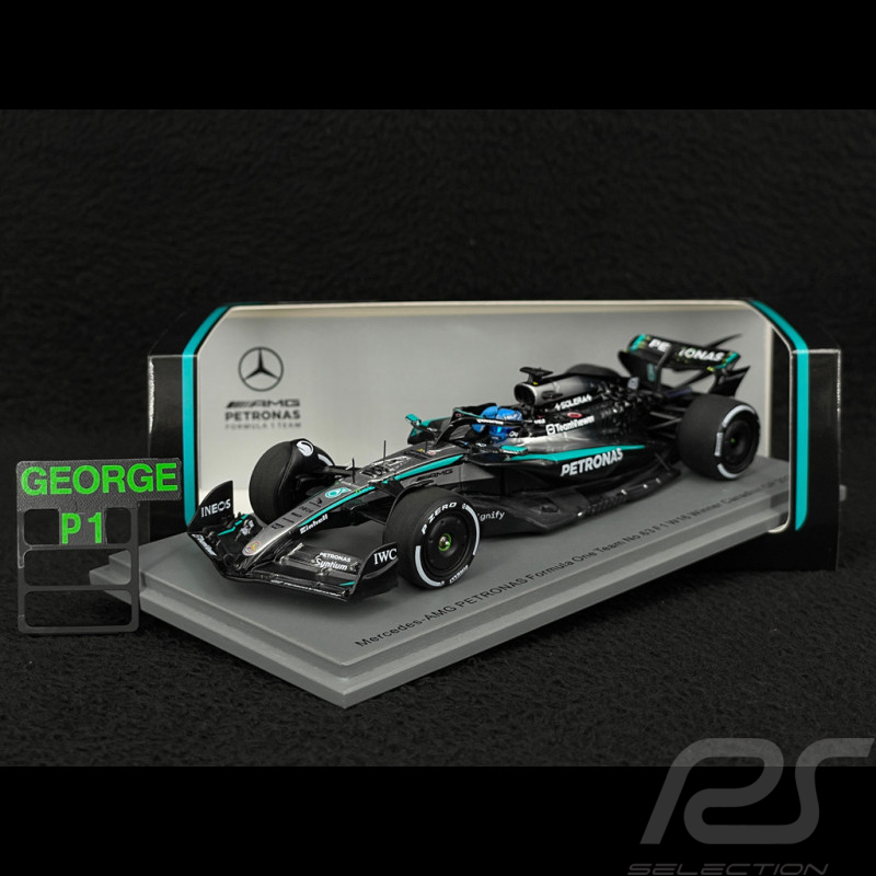 George Russell Mercedes W16 n° 63 Sieger Kanada GP 2025 mit Pit Board 1/43 Spark S9616
