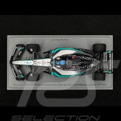 George Russell Mercedes W16 n° 63 Sieger Kanada GP 2025 mit Pit Board 1/43 Spark S9616