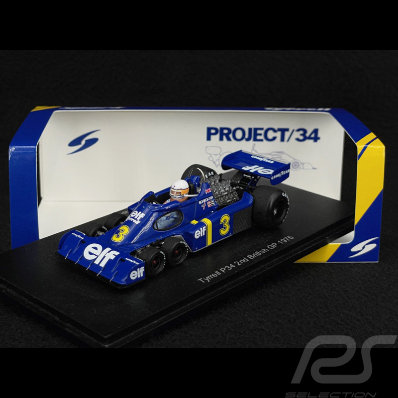 Jody Scheckter Tyrrell P34 n° 3 2ème GP Grande-Bretagne 1976 1/43 Spark S7308