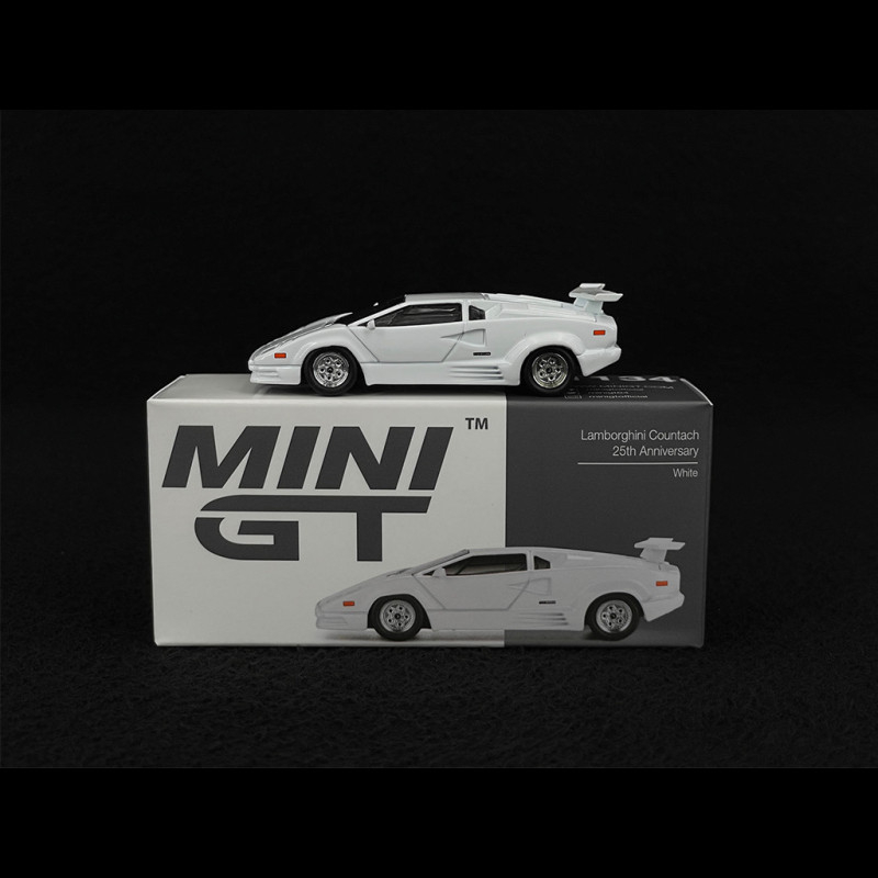Lamborghini Countach 25th Anniversary 1989 White 1/64 Mini GT