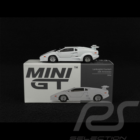 Lamborghini Countach 25-jähriges Jubiläum 1989 Weiß 1/64 Mini GT MGT01134-L