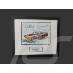 Cadre BMW 3.0 CSL "Calder" n°93 1975 Cadre en Bois Noir avec esquisse 25 x 30 cm - Uli Ehret